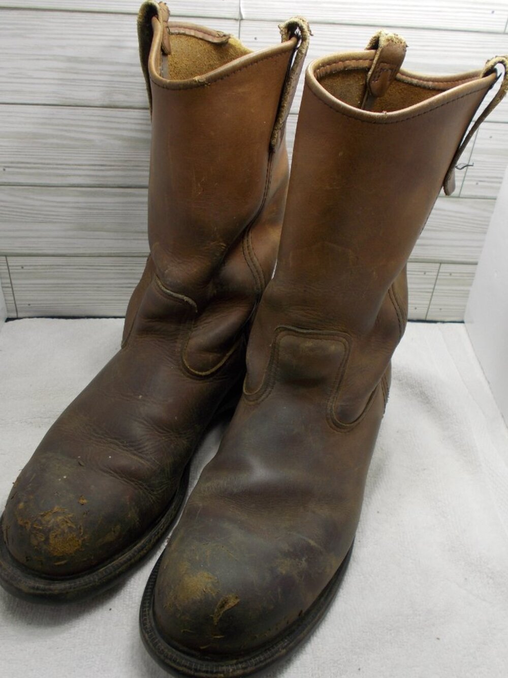 Red Wing Pecos  2231 Men's 10D Brown Leather Safety Toe Pull On Boot